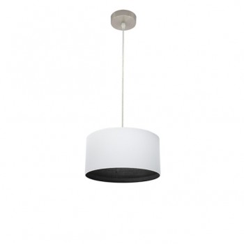 Distribuidor - Lâmpadas Diversas | Colgantes Moderno | COLGANTE TATIANA 1XE27 NIQUEL/BLANCO-MAD.NEGRA REGX30X30 CM Ref: 189193009